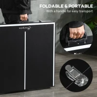 SPORTNOW 5ft Mini Table Tennis Table, Folding Ping Pong Table with Net and Aluminium Frame, Portable Ping Pong Game Set for Indoor Outdoor Use, Black(m-4)