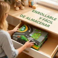 AIYAPLAY Alfombra Infantil Carretera de Ciudad 200x150 cm Alfombra Educativa Antideslizante para Gateo y Jugar con Coches(m-6)