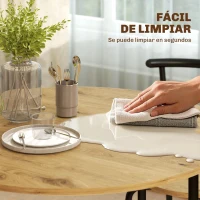 HOMCOM Juego de Mesa y 4 Sillas de Comedor Redonda Estilo Industrial Marco Metálico para Espacios Pequeños Salón Natural(m-7)