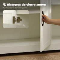 HOMCOM Aparador para Salón Moderno con 3 Puertas 2 Cajones Estante Ajustable para Comedor Entrada 120x38x79 cm Crema(m-6)