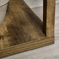 HOMCOM Stehlampe mit Regalen, Stehleuchte, Holz, 26 x 26 x 160 cm, für Wohn-/Schlafzimmer (Ohne Glühbirne)(m-8)