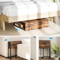 HOMCOM Klappbarer Schreibtisch auf Rollen 80 x 50 cm mit Regal und Aufbewahrungstasche, rustikales Braun(m-4)