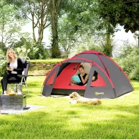 Outsunny 2-Person Lightweight Stable Waterproof UPF50+ Camping Tent with Awning, Door & Windows, Groundsheet Gray(m-2)