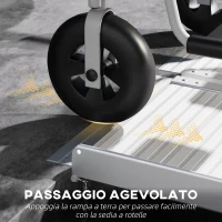 HOMCOM Rampa para Silla de Ruedas en Aleación de Aluminio Antideslizante Capacidad 272 kg, 183x72x5 cm(m-4)