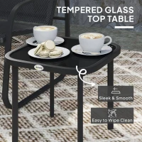 Outsunny Three-Piece Garden Seating Set - Black(m-7)