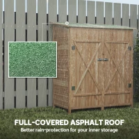 Outsunny 140 x 75 Fir Wood Garden Shed, with Asphalt Roof - Natural(m-5)