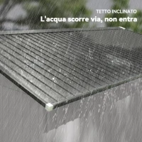 Outsunny Casetta da Giardino 3.4x3.8x2 m in Acciaio con Doppia Porta Scorrevole e Tetto Inclinato, Argento(m-7)