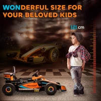 AIYAPLAY Coche eléctrico infantil, McLaren Fórmula 1, incl. mando a distancia, música, para 3-5 años, Naranja(m-4)
