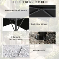 Outsunny Pergola paviljoen 3x3m waterafstotend stabiel winterbestendig zonbescherming met zadeldak driehoekige verstevigingen(m-5)