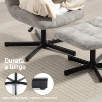 HOMCOM Sillón reclinable 4 niveles efecto terciopelo con reposapiés independiente, 66x80x93-104 cm, Gris(m-4)