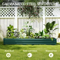 Outsunny 60 x 240cm Galvanised Steel Planter, with Open Bottom(m-5)