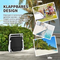 Outsunny Sonnenliege klappbar Gartenliege mit Kopfkissen, Liegestuhl mit 4-Fach verstellbare Rückenlehne bis 120 kg Schwarz(m-6)