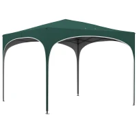 Outsunny Gazebo de Jardín Altura Ajustable con Orificios de Drenaje y Bolsa de Transporte, Metal, Verde(m-1)