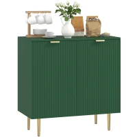 HOMCOM Buffet cuisine meuble de rangement avec 2 portes étagère réglable pieds métalliques surélevés 80 x 40 x 80 cm vert olive(m-11)