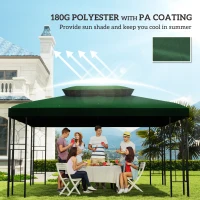 Outsunny Gazebo Roof Replacement, for 3 x 4m Frames - Green(m-6)