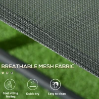 Outsunny Three-Piece Garden Seat Set, with Glass-Top Table - Dark Grey(m-6)