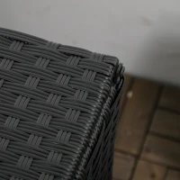 Outsunny Baúl de Jardín en Ratán y Acero con Tapa, 95x60x53cm, Negro(m-5)