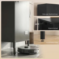 HOMCOM Metalen locker met afsluitbare deur en kledingstang, losse stalen locker voor thuis of kantoor, zwart(m-6)