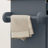 HOMCOM Carrito de cocina de madera con cajón, portaespecias y armario, 109x40x89 cm, Gris y color madera(m-4)