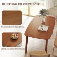HOMCOM Esstisch, Landhausstil, lackierte Oberfläche, Holz, 150 x 80 cm, Braun(m-7)