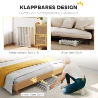 PawHut Haustierzaun, 6-Panel-Barriere mit Tür, faltbar, für kleine & mittelgroße Hunde, Kunststoff, Kohlenstoffstahl, Weiß(m-8)