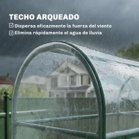 Outsunny Invernadero Pequeño de 3 Niveles 2 Puertas Enrollables Marco de Acero Cubierta de Plástico 143x46x164 cm Transparente(m-8)