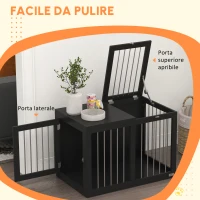 PawHut Gabbia per Cani Trasportino, 2 Porte Bloccabili, Griglie in Acciaio, 80 x 50 x 56,5 cm, Nero(m-5)