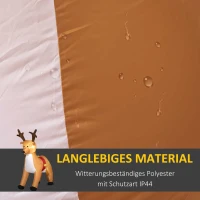 HOMCOM Aufblasbares Rentier, 1,8 m, LED-Lichter, Zubehör, automatisches Aufblasen, Gelb(m-5)