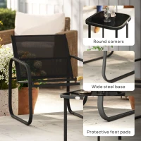 Outsunny Three-Piece Garden Seating Set - Black(m-8)