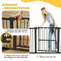 PawHut Türschutzgitter Hund, 76-104 cm Absperrgitter ohne Bohren, Treppengitter(m-6)