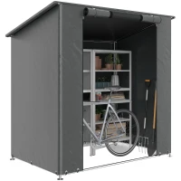 Outsunny Carpa garaje 1,9x1,2 m impermeable carpa garaje con puerta enrollable con cremallera ventana de ventilación Gris oscuro(m-6)