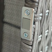 Outsunny Armario de Jardín en Rattan PE con 2 Compartimentos, 60x63x120cm, Gris(m-5)