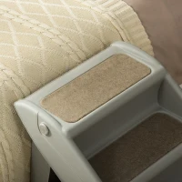 PawHut Escalier pour chien pliant à 4 marches antidérapantes escalier pour animaux en plastique 62 x 38 x 49,5 cm gris(m-9)