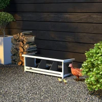 PawHut Pondoir nichoir pour poules 3 emplacements avec toit asphalte structure en bois 95 x 37 x 34 cm gris noir(m-10)