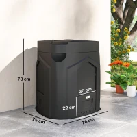 Outsunny Garden Composter Home Rotating Compost Bin, 78x75x78 cm, Black(m-3)