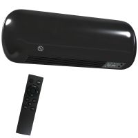 HOMCOM 2000W Ceramic Electric Heater with Fan, Adjustable Thermostat, Wall Mounted - Black