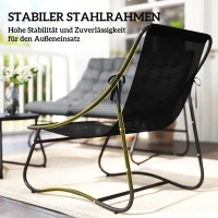 Outsunny 4-Sitzer Gartenmöbel-Set, 2 Stühle, 1 Doppel-Sofa, 1 Tisch, dicke Kissen, Stahlrahmen, für Terrasse, Grau(m-6)