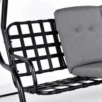 Outsunny Outdoor 3-person Metal Porch Swing Chair Bench, Grey(m-8)