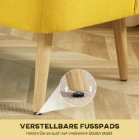 HOMCOM 2-Sitzer Sofa, weiche Polsterung, pflegeleichter Bezug, bis 220 kg, 117 x 56,5 x 77 cm, Gelb(m-7)