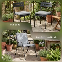 Outsunny Set de 2 perne pentru scaune de grădină, perne rotunde 50 x 50 cm, spumă cu densitate înaltă, antiderapante 50x50 cm gri(m-4)