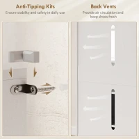 HOMCOM 5-poziomowa szafka na buty na 20 par, regulowane półki, do wejścia, korytarza, drewno, biały(m-7)