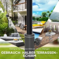 Outsunny Sonnenschirmständer aus Beton Schirmständer Halbrund Schirmhalter, Schirmgewicht für Sonnenschirm 32/38/48mm(m-4)