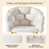 Esszimmerstühle, Luxus-Stuhl mit Goldglanz, edel-samtbezug, verstellbare Vorderbeinstützen, 70x47x80 cm, Beige(m-6)
