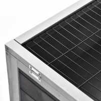 PawHut Jaula para Conejos de Madera 90x53x59 cm Conejera para Mascotas Pequeñas Portátil Interior con Techo Abrible Rampa Bandeja Extraíble para Conejillos de Indias Gris Claro y Blanco(m-4)