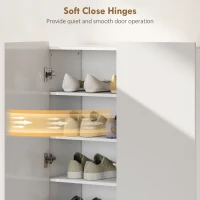 HOMCOM 5-poziomowa szafka na buty na 20 par, regulowane półki, do wejścia, korytarza, drewno, biały(m-5)