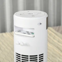 HOMCOM Ventilador de Torre 96 cm 45W con Mando a Distancia 3 Velocidades 4 Modos Oscilación de 70° Pantalla LED Táctil Temporizador 12h Silencioso y Asa de Transporte Blanco(m-4)