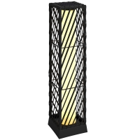 Outsunny Solar Stehlampe Rattan Solarlampen mit Automatische LED IP44 spritzwassergeschützte Solarleuchte 16x16x68 cm Schwarz