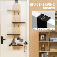 PawHut 4-Level Door Mounted Cat Tree with Washable Plush Mats, Toy Balls, Door Hanging Cat Shelf for Indoor Cats(m-4)