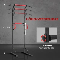 HOMCOM Power Tower höhenverstellbar Dip Station mit Klimmzugstange, Saugnäpfe Kraftstation für Zuhause(m-5)