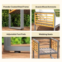 Zestaw mebli ogrodowych z akacji, odporny na warunki atmosferyczne(m-7)